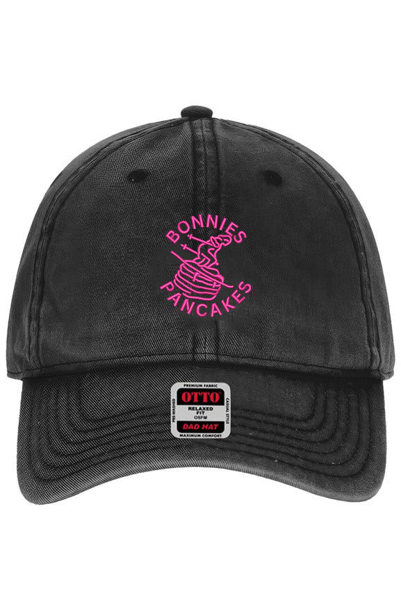 Bonnie's Snow-Washed Dad Cap in Black with Aspen Mountain logo embroidery