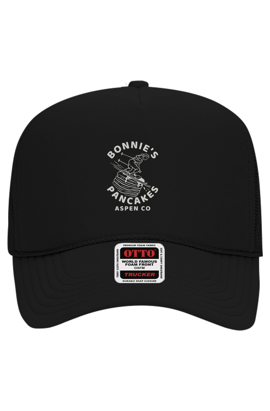 Bonnie's Powder Stack Trucker hat in Black