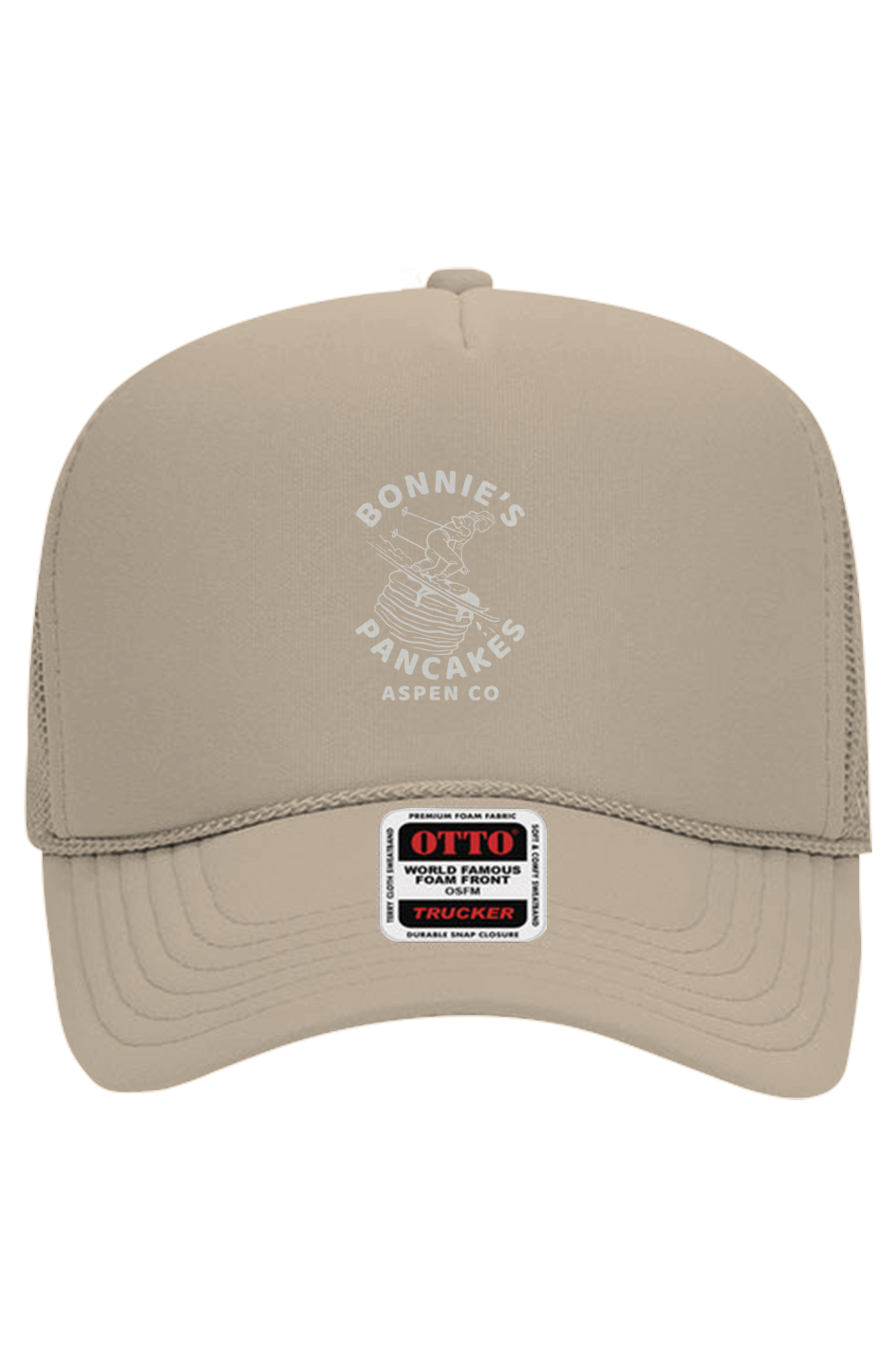 Bonnie's Powder Stack Trucker hat in Khaki
