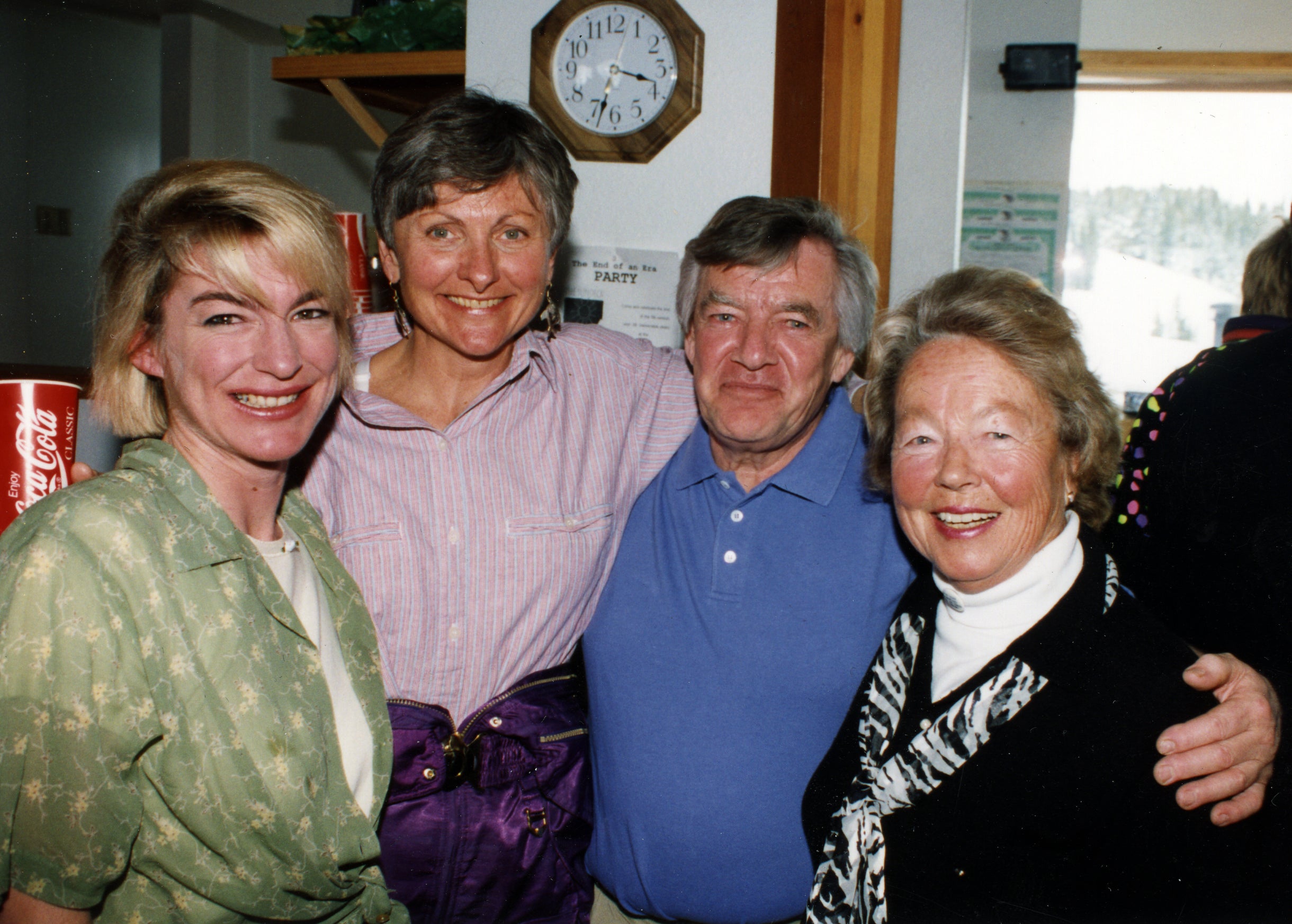 From left to right Ned Graham, Bonnie Rayburn, Peter Birrfelder who owned the Sundeck on Aspen Mountain, and Gretl Uhl