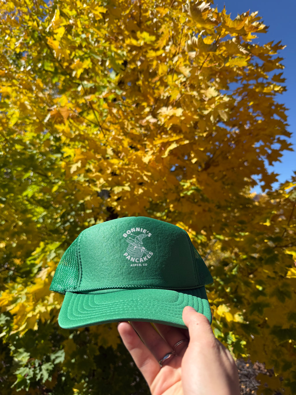 Bonnie's Powder Stack Trucker hat back view