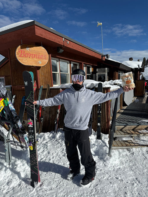 Bonnie's Classic Hoodie lifestyle photo — Aspen Mountain inspired apparel